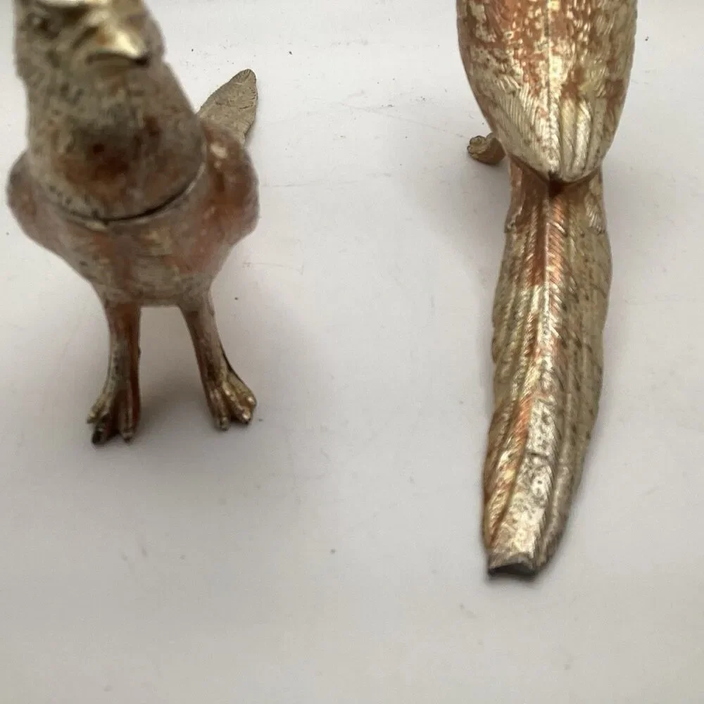 Vintage  Silver Plate Pheasant Salt & Pepper Shakers  7